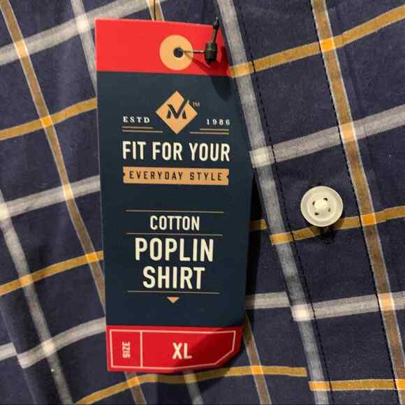 Members mark XL button down plaid shirt. No front pockets. - Picture 4 of 6